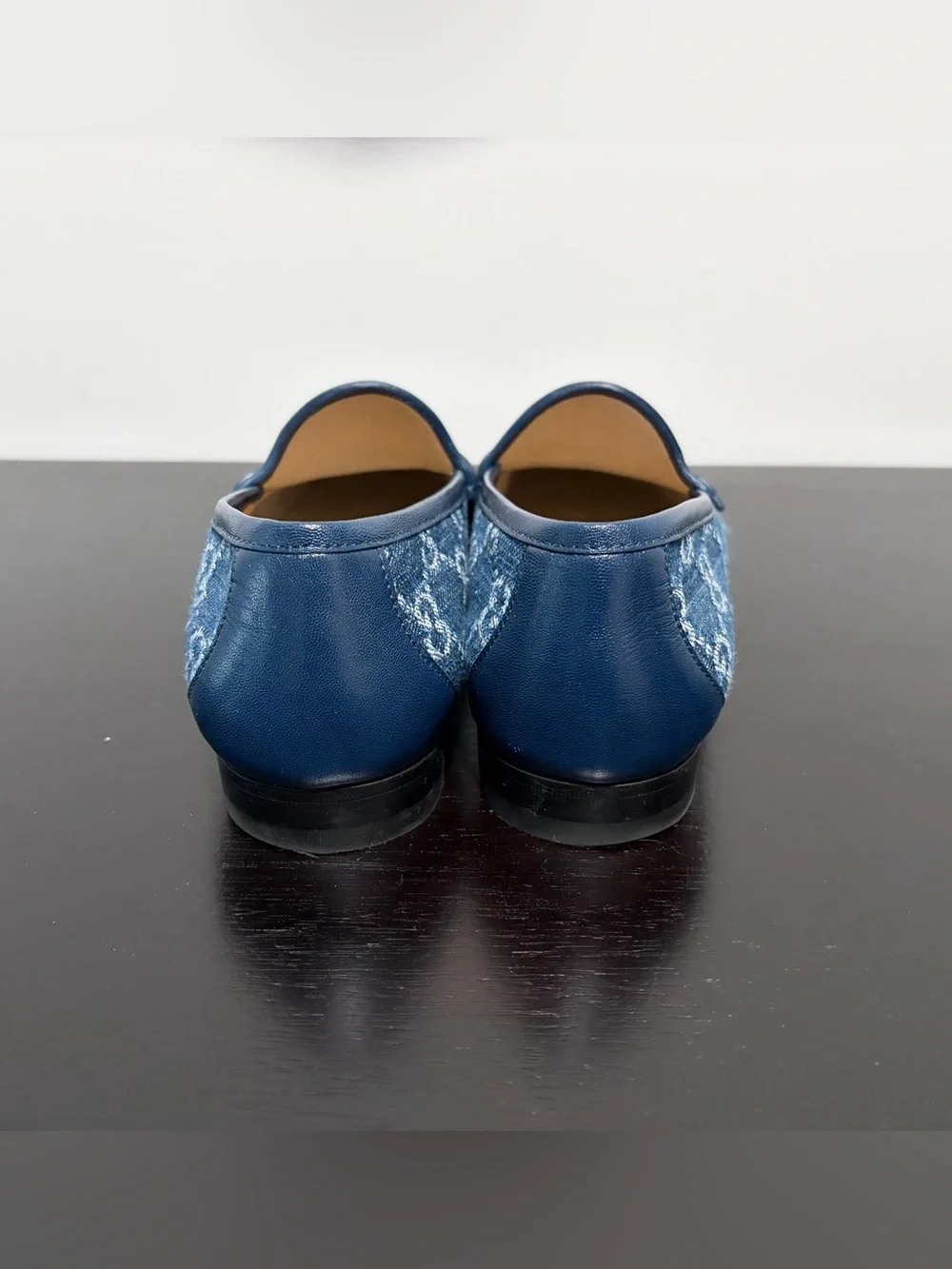 Gucci Denim Monogram Horsebit Loafers in Dark Blue - Picture 3 of 5